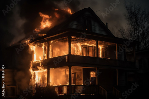 house on fire, house fire a...