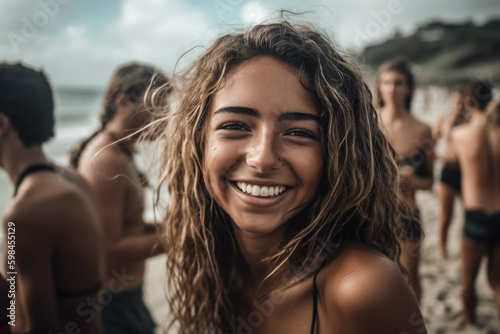 smile young adult woman or ...