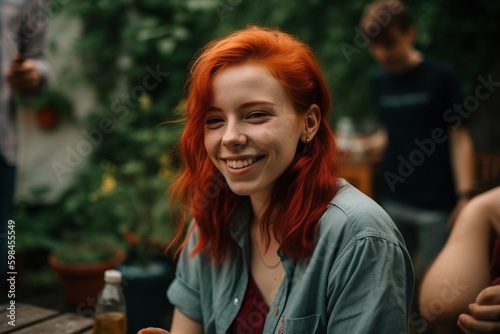 young adult woman outdoors ...