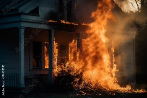 house on fire, house fire a...