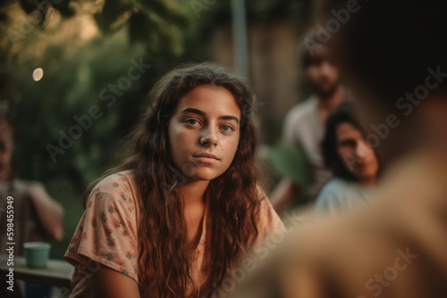 young adult woman or teenag...