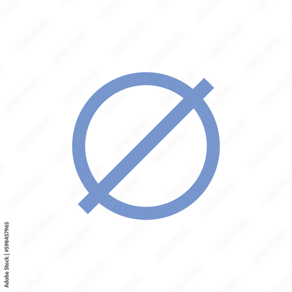 Empty set or null set or slashed zero icon symbol in mathematics. mathematics resources for teachers. Vector illustration isolated on white background.