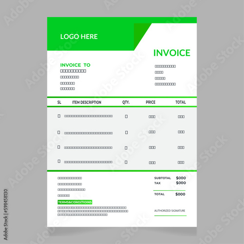 Invoice design.