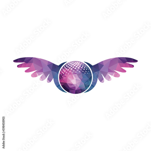 Golf logo with elements of ball design. Can be used for golf equipment companies.