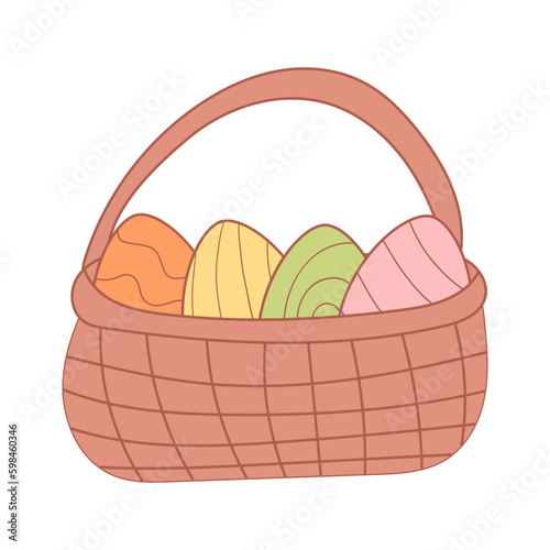 basket carrot dacha house garden hare rabbit easter eggs hunting holiday Generative AI