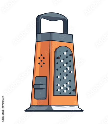 Sharp grater handle, stainless steel kitchen utensil Generative AI