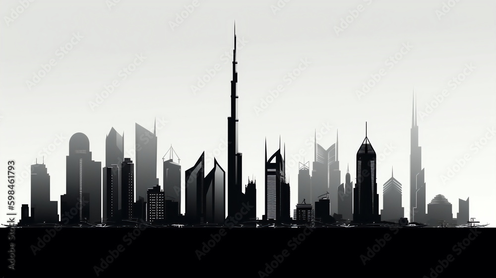 city silhouette - isolated vector illustration on white background for logo, graphic design, advertising, and marketing. generative ai