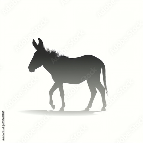 donkey silhouette - isolated vector illustration on white background for logo  graphic design  advertising  and marketing. generative ai