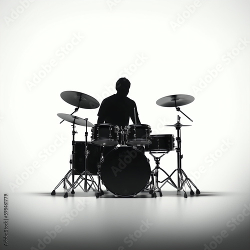 silhouette of drummer isolated vector illustration on white background for logo, graphic design, advertising, and marketing. generative ai