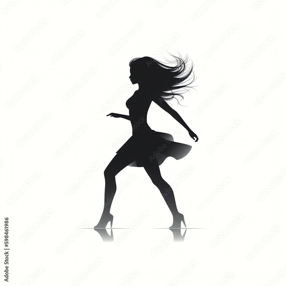 dancing girl isolated vector illustration on white background for logo, graphic design, advertising, and marketing. generative ai