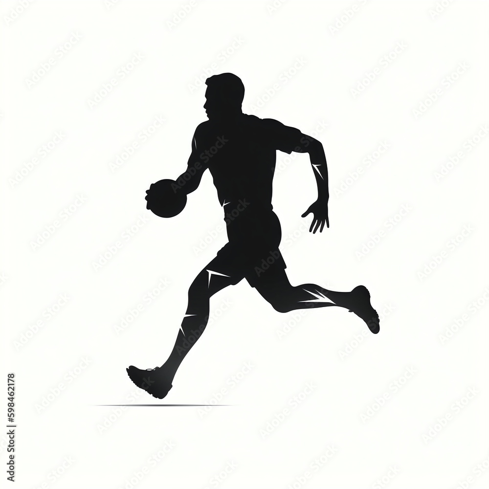 silhouette of football player isolated vector illustration on white background for logo, graphic design, advertising, and marketing. generative ai