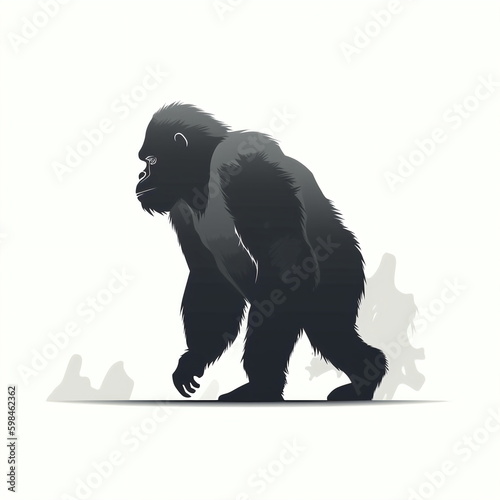 silhouette of gorilla isolated vector illustration on white background for animal logo  graphic icon  and modern home d  cor. perfect for wildlife and safari-themed designs. generative ai