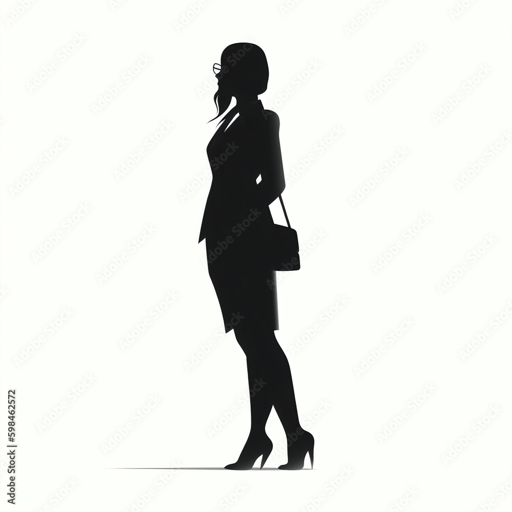silhouette of female executive isolated vector illustration on white background for logo, graphic design, advertising, and marketing. generative ai silhouette of female executive isolated vector illustration on white background for logo, graphic design, advertising, and marketing. generative ai