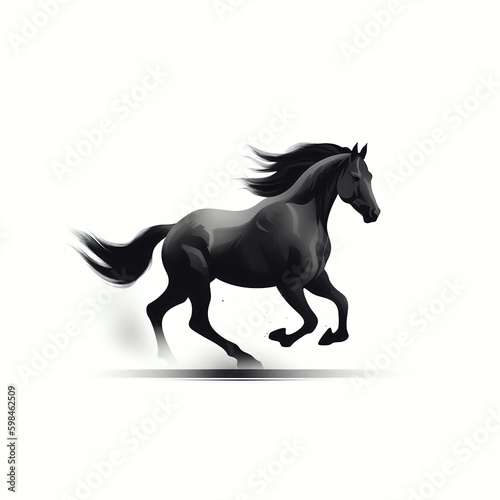 silhouette of horse isolated vector illustration on white background for animal logo, graphic icon, and modern home décor. perfect for wildlife and safari-themed designs. generative ai © ShadowHero