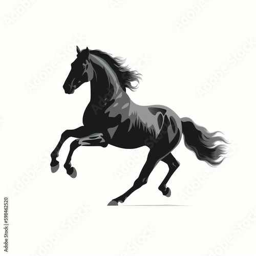 silhouette of horses isolated vector illustration on white background for animal logo  graphic icon  and modern home d  cor. perfect for wildlife and safari-themed designs. generative ai