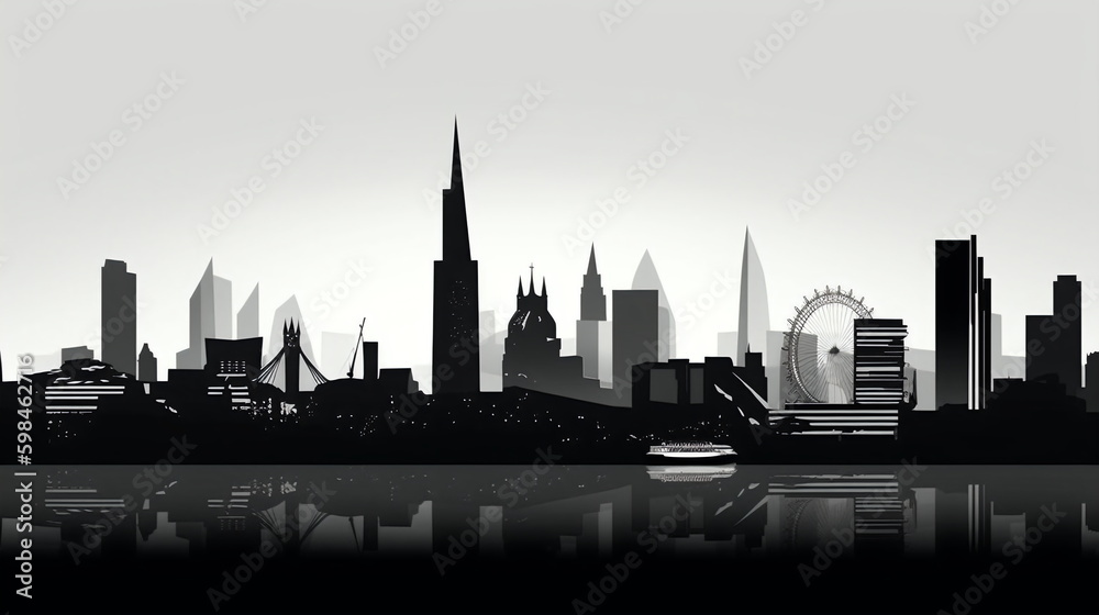 london city isolated vector illustration on white background for logo, graphic design, advertising, and marketing. generative ai