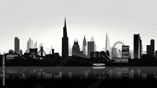 london city isolated vector illustration on white background for logo  graphic design  advertising  and marketing. generative ai