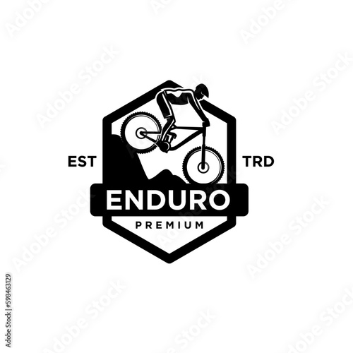 Enduro downhill Bike mtb icon design logo template