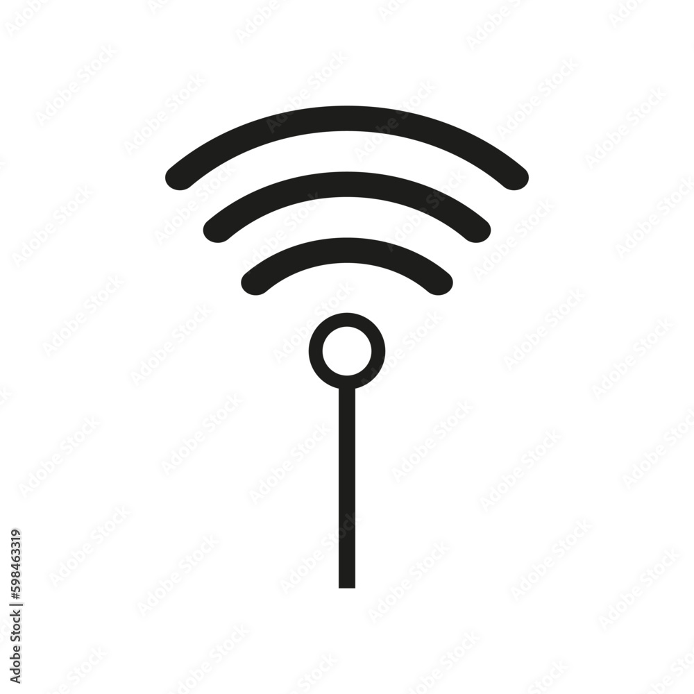 Wireless wifi or sign for remote internet access icon vector on white background, Flat style for graphic and web design. Vector illustration. Wireless wifi or sign for remote internet access icon vector on white background, Flat style for graphic and web design. Vector illustration.