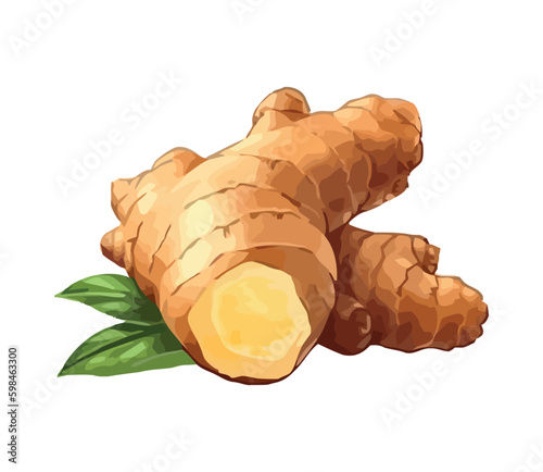 Fresh ginger root, a healthy cooking ingredient Generative AI