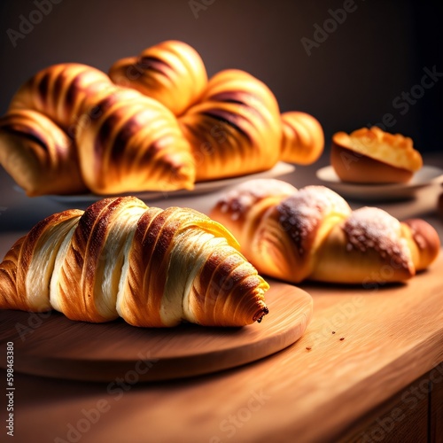 croissant on a black background