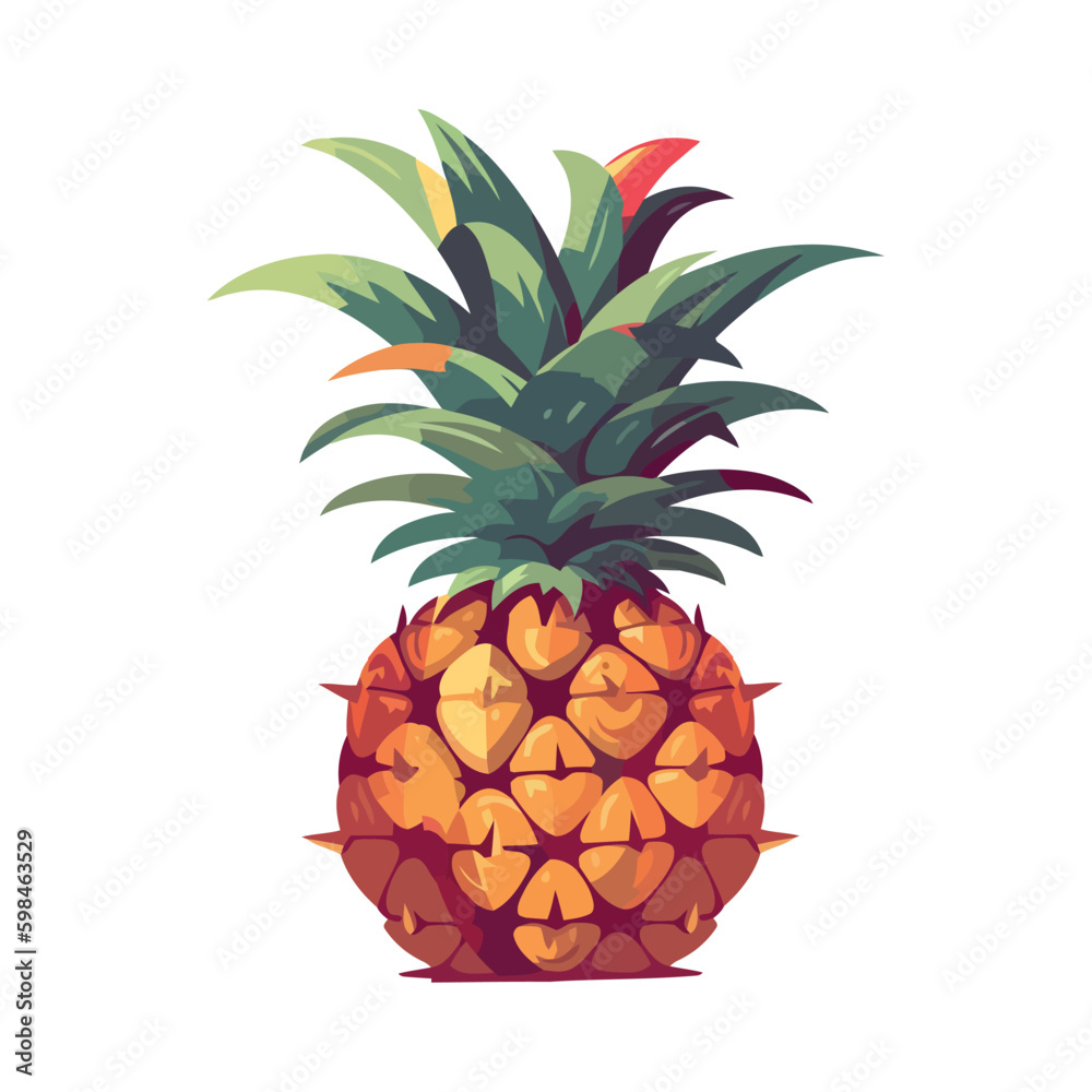 Obraz premium Juicy pineapple, symbol of tropical refreshment Generative AI