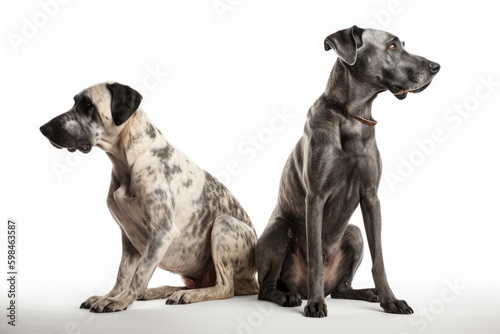 dog on white background  full body with free space