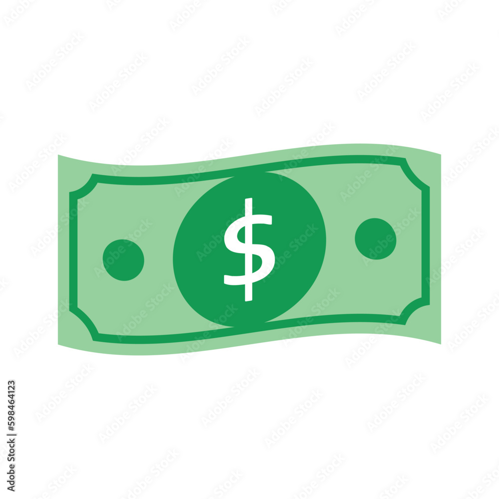 Vector flat dollar isolated on white background Vector flat dollar isolated on white background