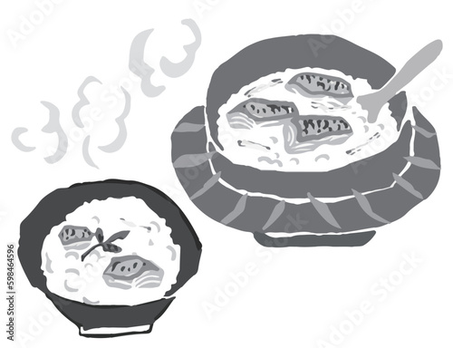 鰻の蒲焼き、ひつまぶしのベクターイラスト