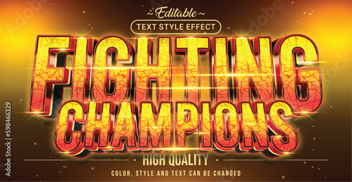 Editable text style effect - Fighting Champions text style theme.