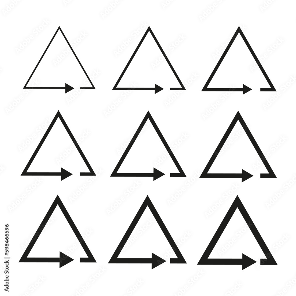 Triangles arrows in flat style. Vector illustration. Triangles arrows in flat style. Vector illustration.