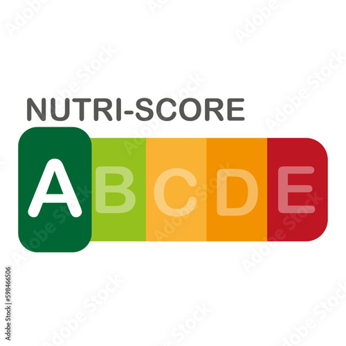 Nutri-Score official label. A score. Vector illustration. 