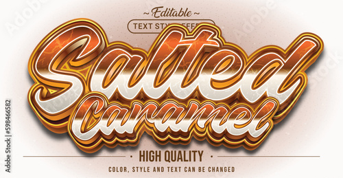 Editable text style effect - Salted Caramel text style theme.