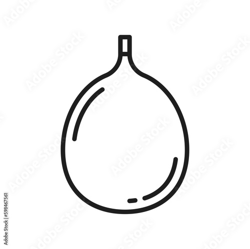 Fig whole cut fruit isolated exotic food berry line icon. Vector Thai food dessert, ripe summer cluster or sycamore fig, sweet snack