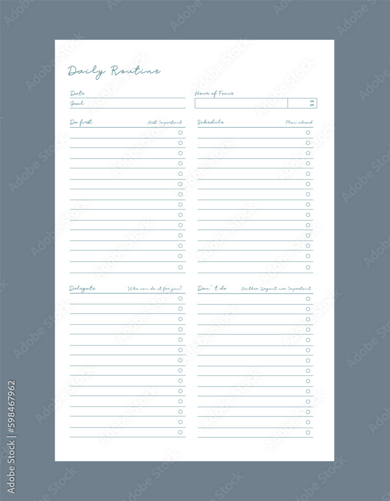 Weekly Routine planner. Weekly Routine planner.