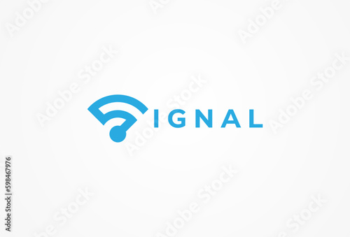 Signal Logo, Initial Letter S with signal wireless combination , usable for technology and company logos, vector illustration