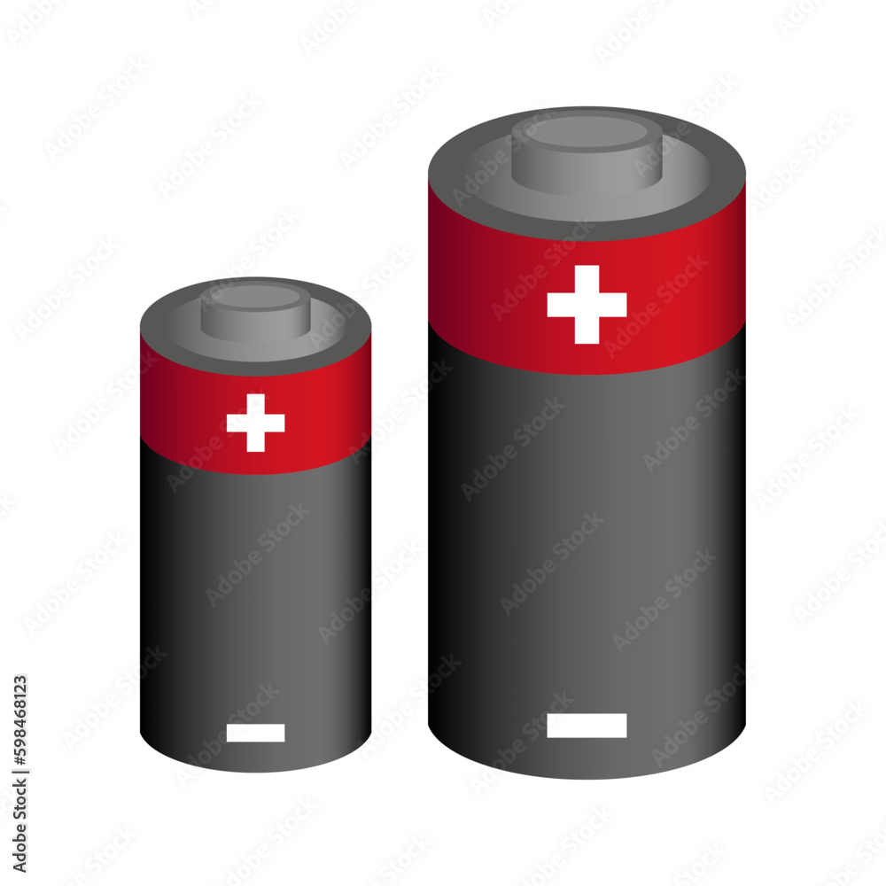 Large batteries. Isolated object. Vector illustration. Large batteries. Isolated object. Vector illustration.