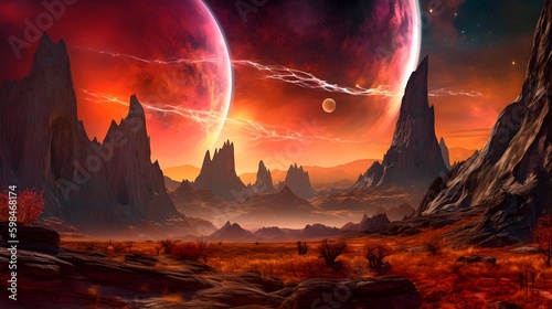 This otherworldly scene is a testament to the limitless possibilities of life beyond our Earth  inviting the viewer to explore the enchanting realm of the unknown. 