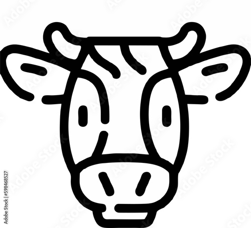 Head of a Cow (Calf), vector icon (sign, pictogram). Flat, detailed. Vector icons – on white and craft paper color. logo