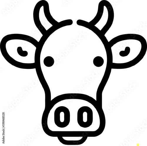 Head of a Cow (Calf), vector icon (sign, pictogram). Flat, detailed. Vector icons – on white and craft paper color. logo