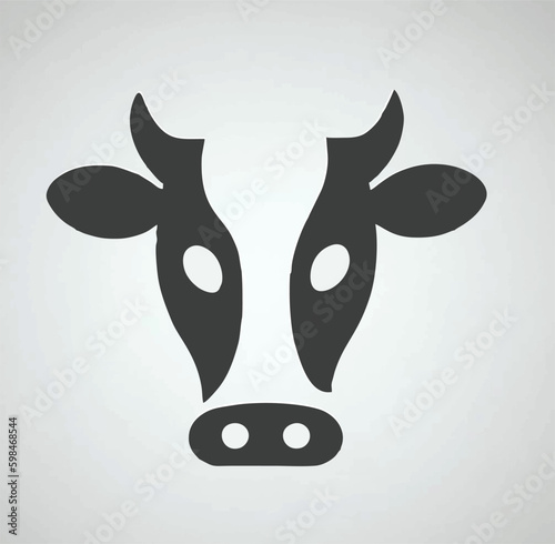 Head of a Cow (Calf), vector icon (sign, pictogram). Flat, detailed. Vector icons – on white and craft paper color. logo
