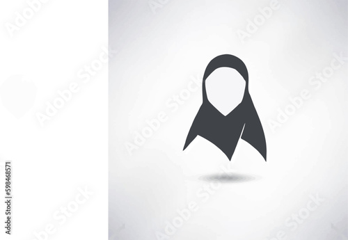 Women wearing hijab icon. Avatar icon in flat style. Muslim woman. Muslim Girl Avatar. Asian Traditional Hijab
