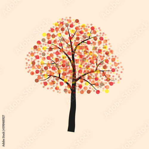 Tree red spots paint. Design icon. Vector illustration.  © Сергей Полякевич