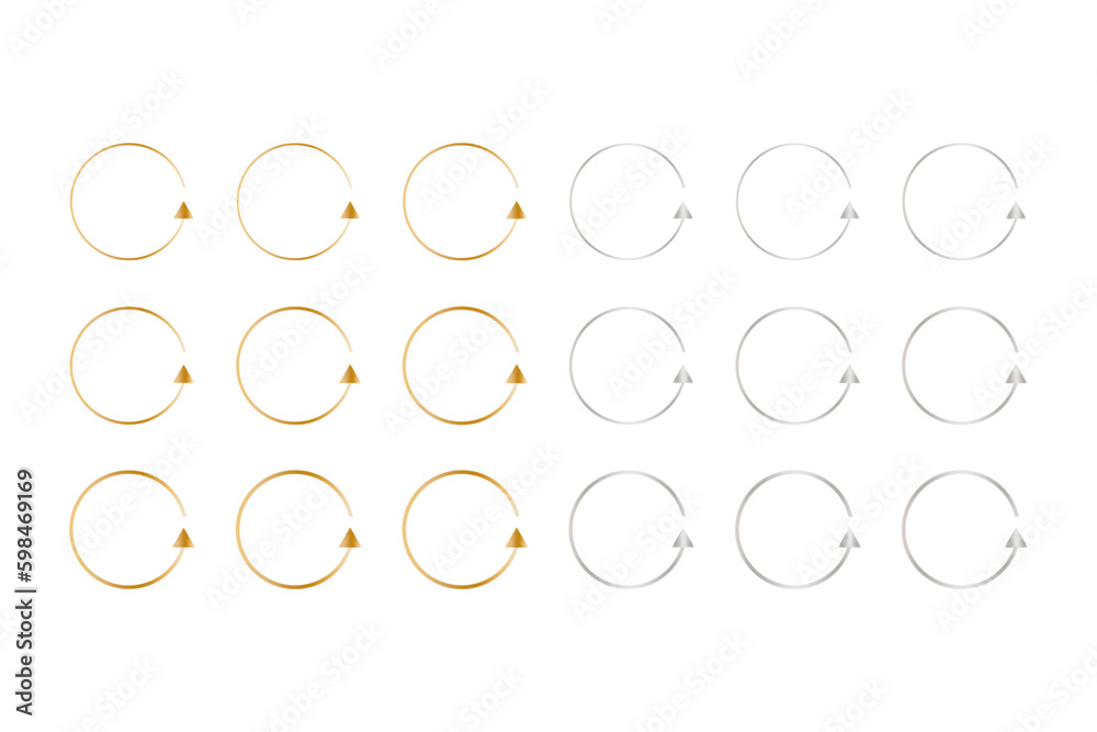 Circular arrows. Motion icon set. Vector illustration. 