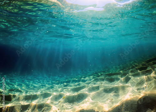 Canvas Print blue sea water and waves