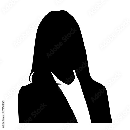 Silhouettes of business woman 2-4