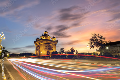 Patuxai Night Light @Vientiane Laos PDR