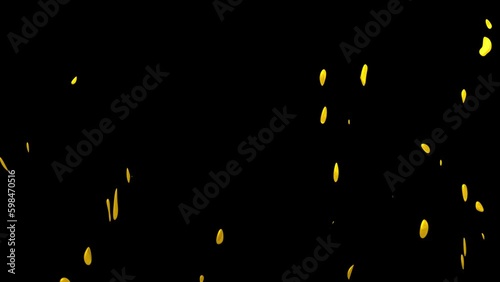 animation video clip yellow drops on black background drizzle particles
