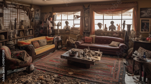 African living room. Generative AI