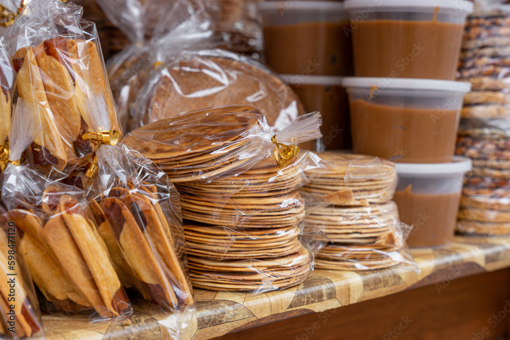 typical mexican sweets made in a traditional way, among them we find: Cajeta, wafers, guava ate, peanut bars and amaranth bars.
Mexican candies. typical mexican sweets made in a traditional way, among them we find: Cajeta, wafers, guava ate, peanut bars and amaranth bars.
Mexican candies.